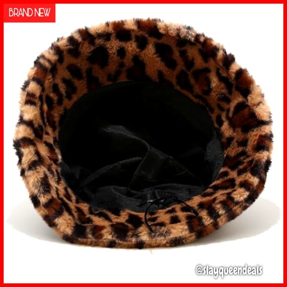 Faux Fur Bucket Hat Winter Warm Fuzzy Fisherman Cap One Size main image 4